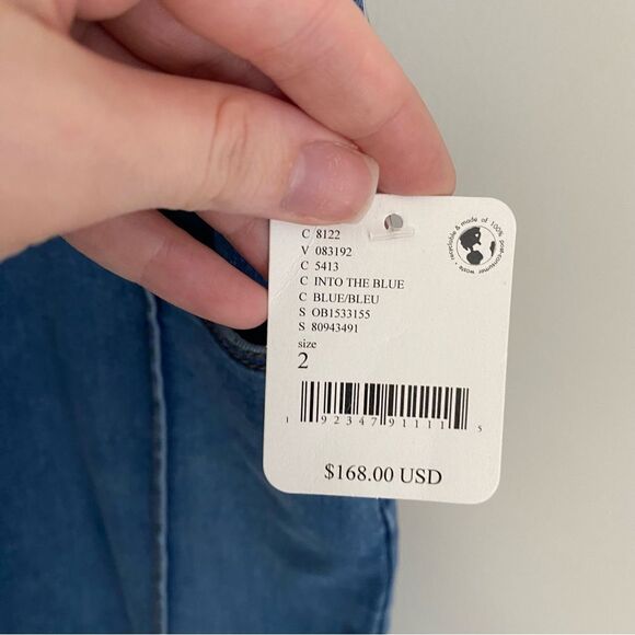 Free People We The Free CRVY Sydney Denim High Neck Jumpsuit Size 2 NWT - Picture 7 of 10